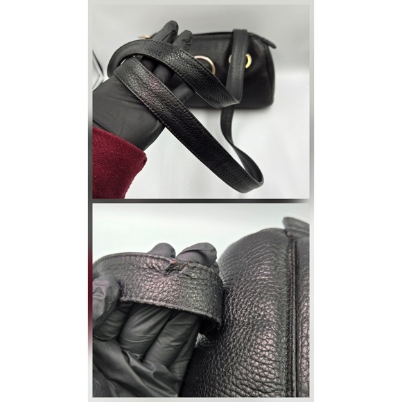 Gianni Versace  Vintage Black Pebbled Leather Medusa Shoulder Bag Gold Hardware - Picture 12 of 12